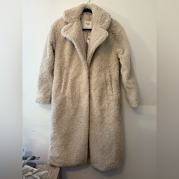 Abercrombie & Fitch Sherpa Coat XS Cream NWT - Picture 3 of 12